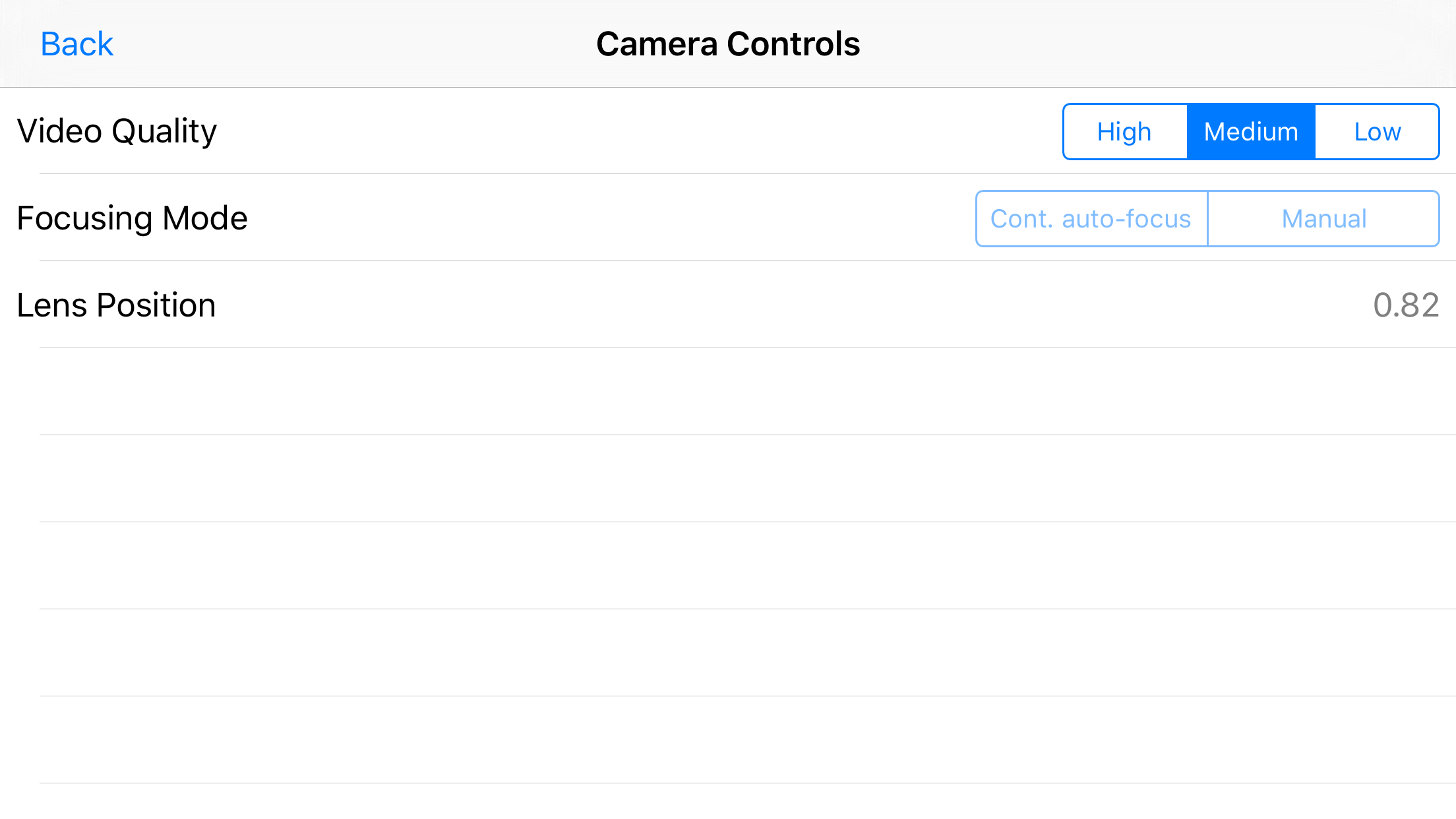 Camera Settings