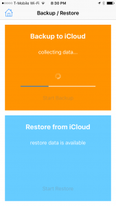 Backup in progress on MiCycle
