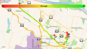 Detailed ride map with events