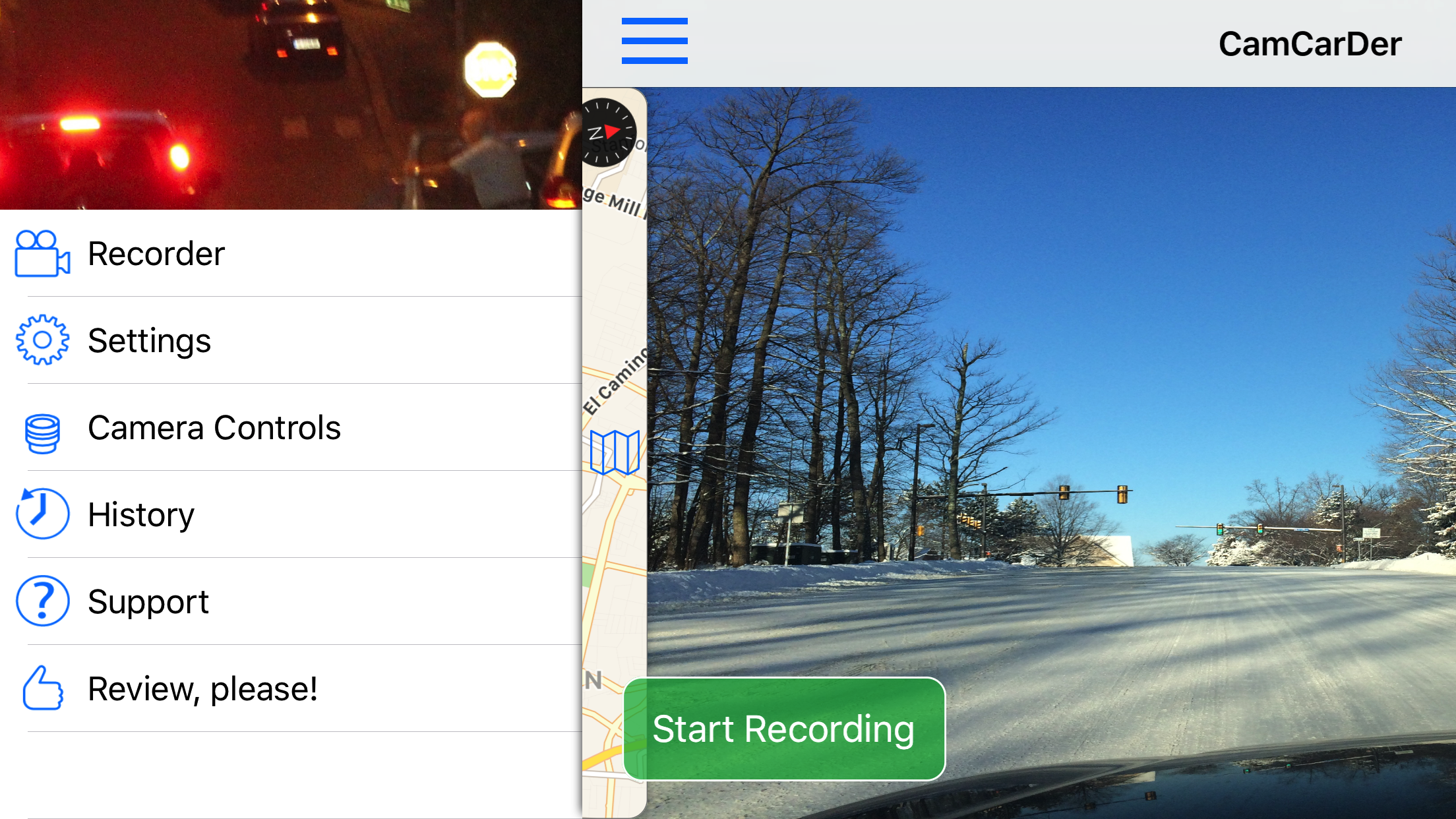 Menu on Main interface