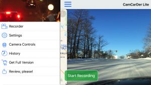 Main Menu in CamCarDer Lite