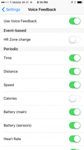 Voice Feedback setup in MiCycle