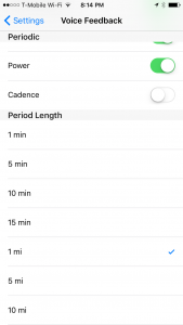 Voice Feedback setup (period)