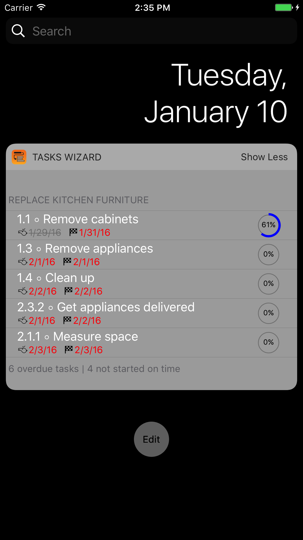 Today Extension on iPhone