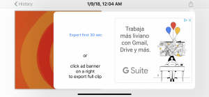 Conditional export of full-length clip